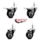 Service Caster 3'' Black Poly Wheel Swivel 7/16'' Stem Caster Set 2 Total Lock Brake, 4PK SCC-GRTTL20S314-PPUB-BLK-716138-2-S2 - alternate 4